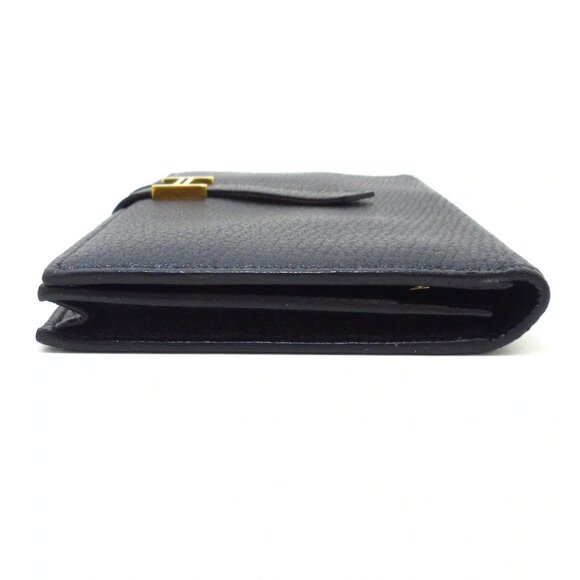 HERMES Bearn Souffle - Black Chevre Square P Long Wallet 788-081625 - Picture 4 of 11